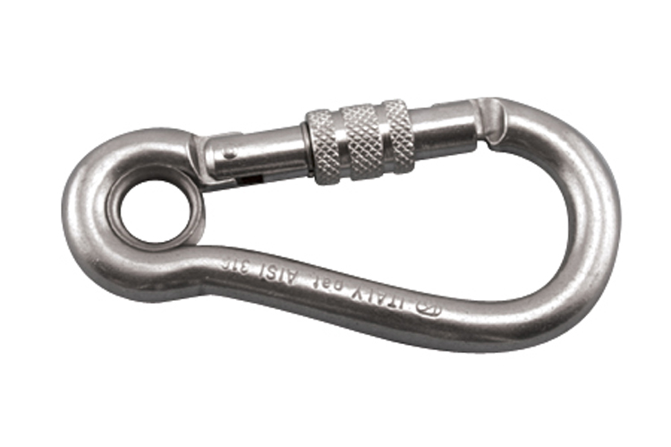 Stainless Steel Screw/Key Lock Spring Clip with Eye, S0181-K100, S0181-K120